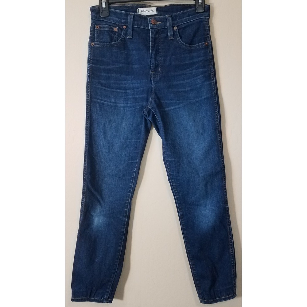 Madewell 10" High Rise Skinny Skinny Jeans Women sz 26 Blue Denim Stretch Pants